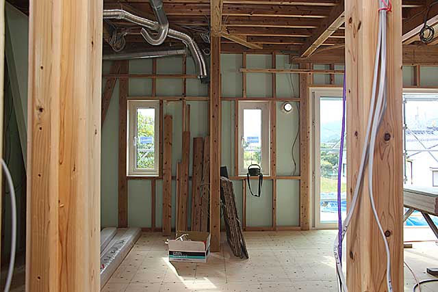 内部・リビング下地施工2