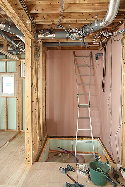 内部・浴室下地と配管