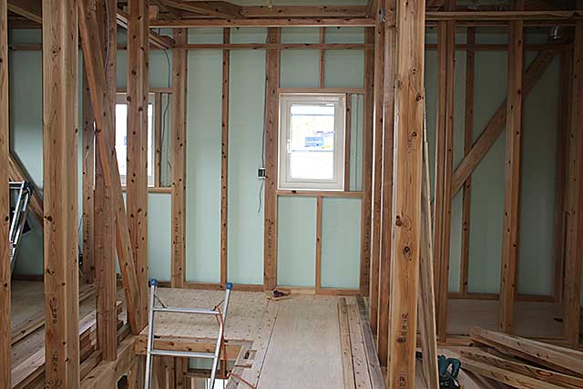 内部・2階 ホール構造施工