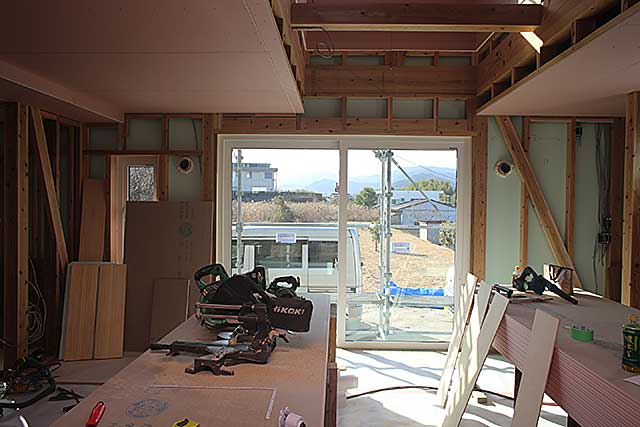 内部・リビング下地施工