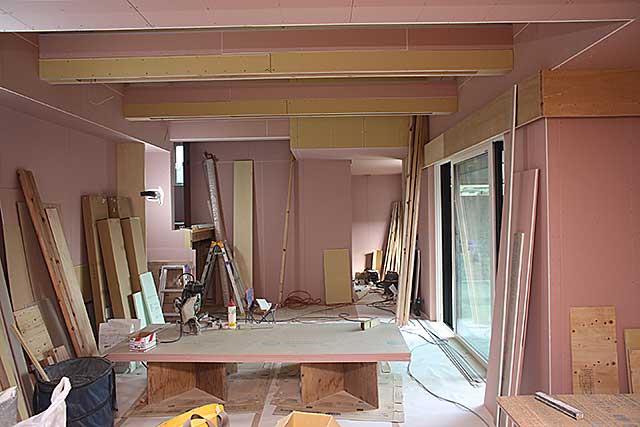 内部・リビング下地施工1