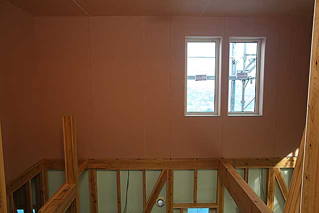 内部・2階 吹抜構造施工2