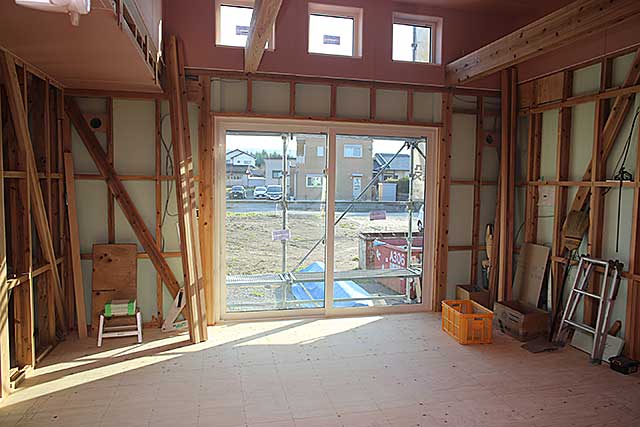 内部・リビング下地施工1