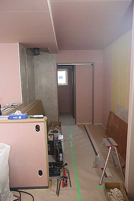 内部・キッチン下地施工